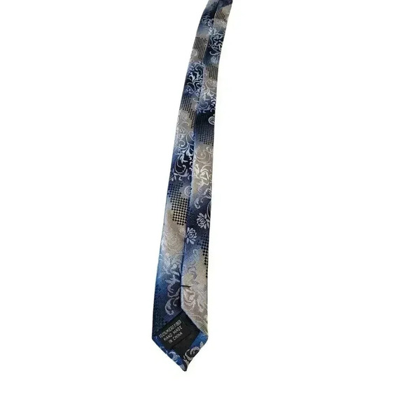 Stacy‎ Adams Signature Gold Luxury Hand Made 100% Microfiber Men's Neck Tie Blue - Picture 9 of 13